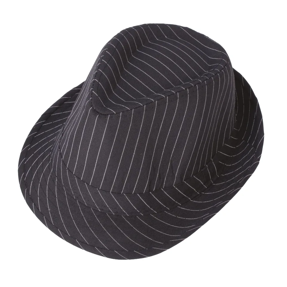 p-tit-clown-hut-stoff-borsalino-fedora-schwarz-wei-gestreift-erwachsene image 1