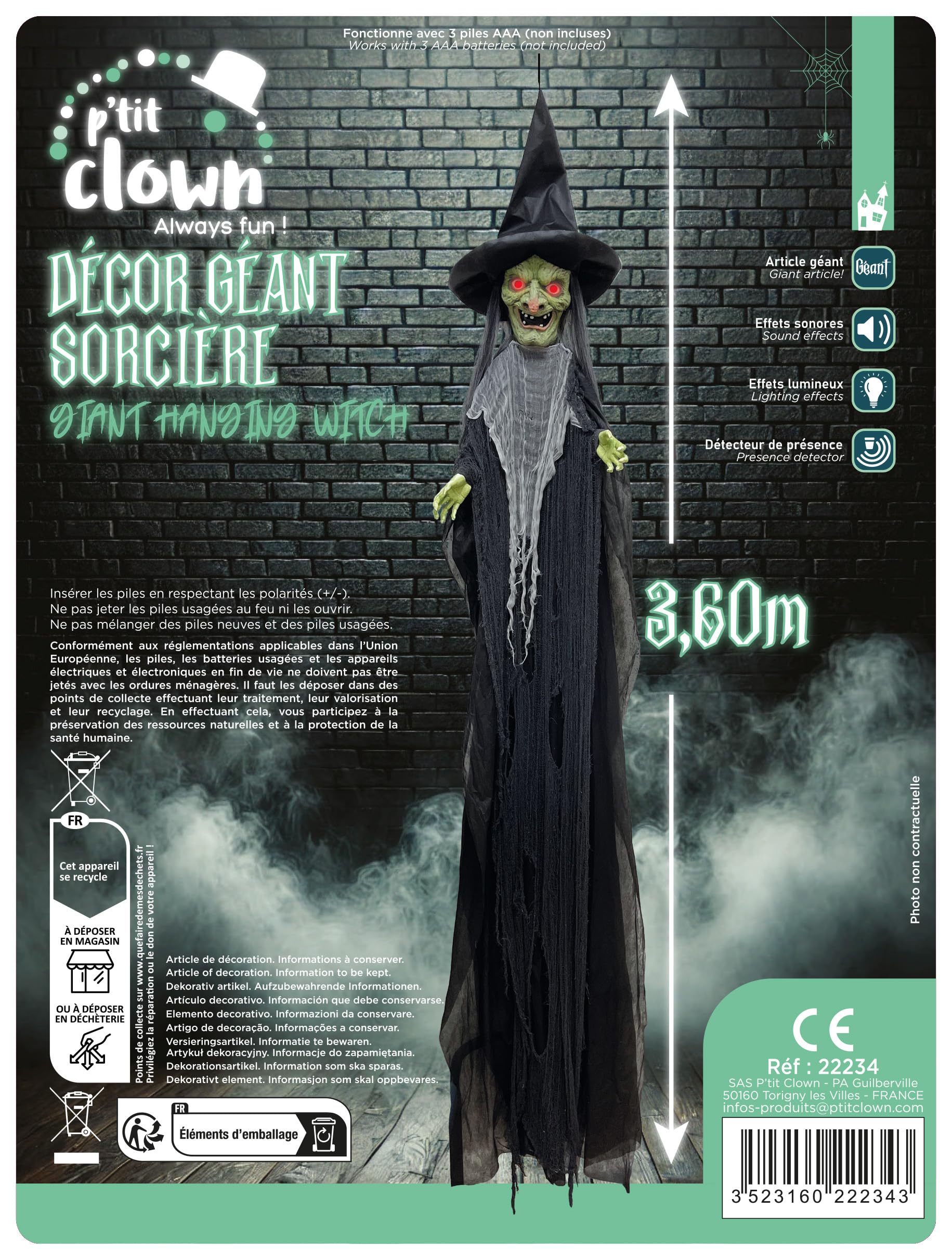 p-tit-clown-riesiger-zauberer-zum-aufh-ngen-360-cm-schwarz-halloween-h-ngedeko-h image 2