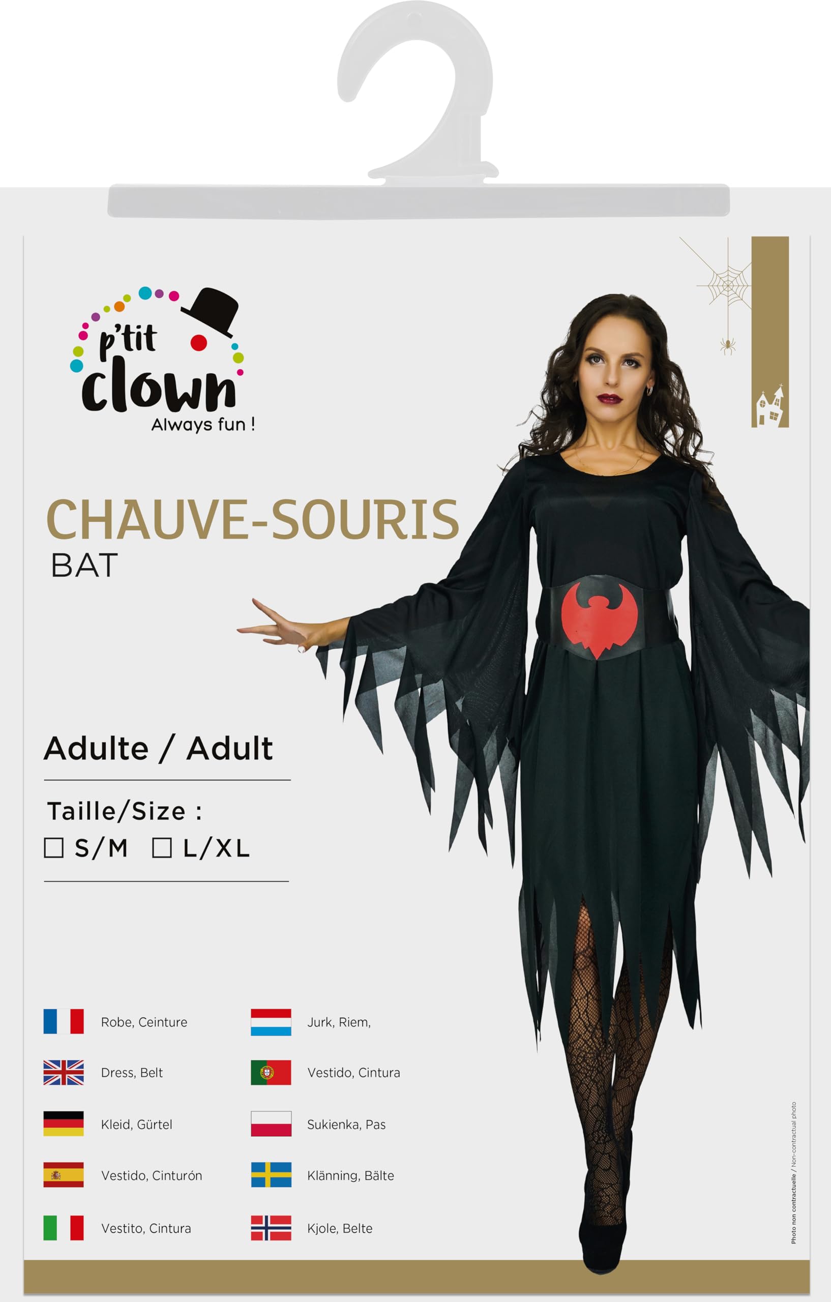 p-tit-clown-fledermauskost-m-erwachsene-kleid-mit-g-rtel image 3
