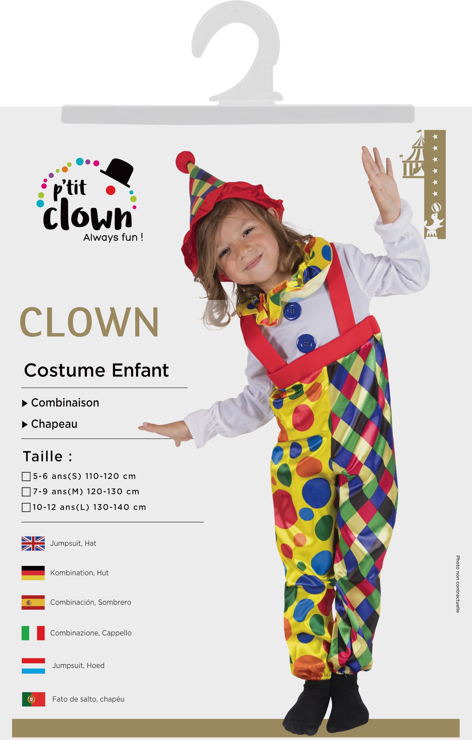 ptit-clown-clown-kost-m-kinder-10-12-jahre-overall-mit-hut image 6