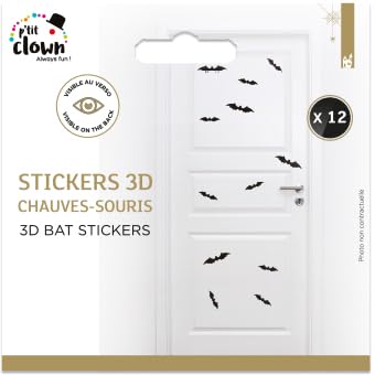 p-tit-clown-3d-fledermaus-sticker-12-st-ck-halloween-wand-deko image 5