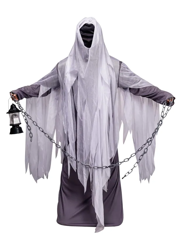 p-tit-clown-spectre-kost-m-herren-grau-wei-mit-haube image 1
