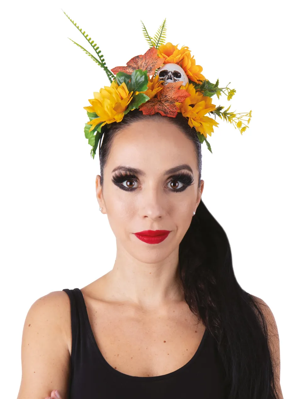 ptit-clown-22970-haarreif-mit-blumen-orange image 1