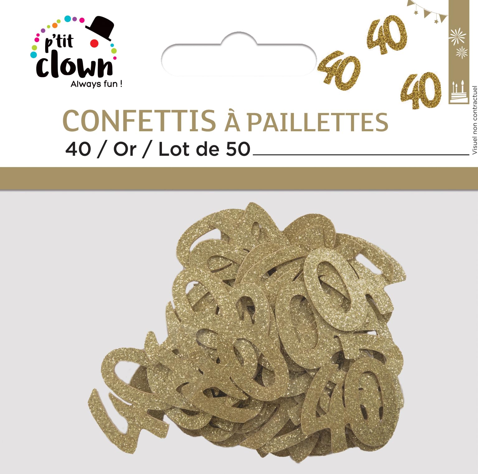 p-tit-clown-glitzer-konfetti-zahl-40-gold-50-st-ck image 2