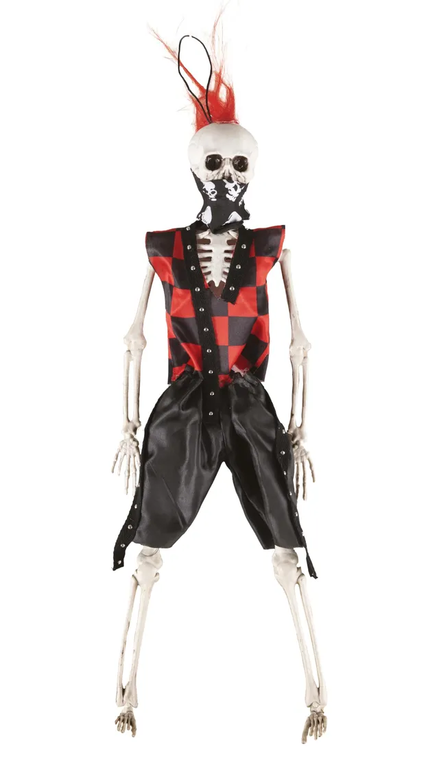 p-tit-clown-punk-skelett-halloween-deko-40-cm-mann-rot image 1