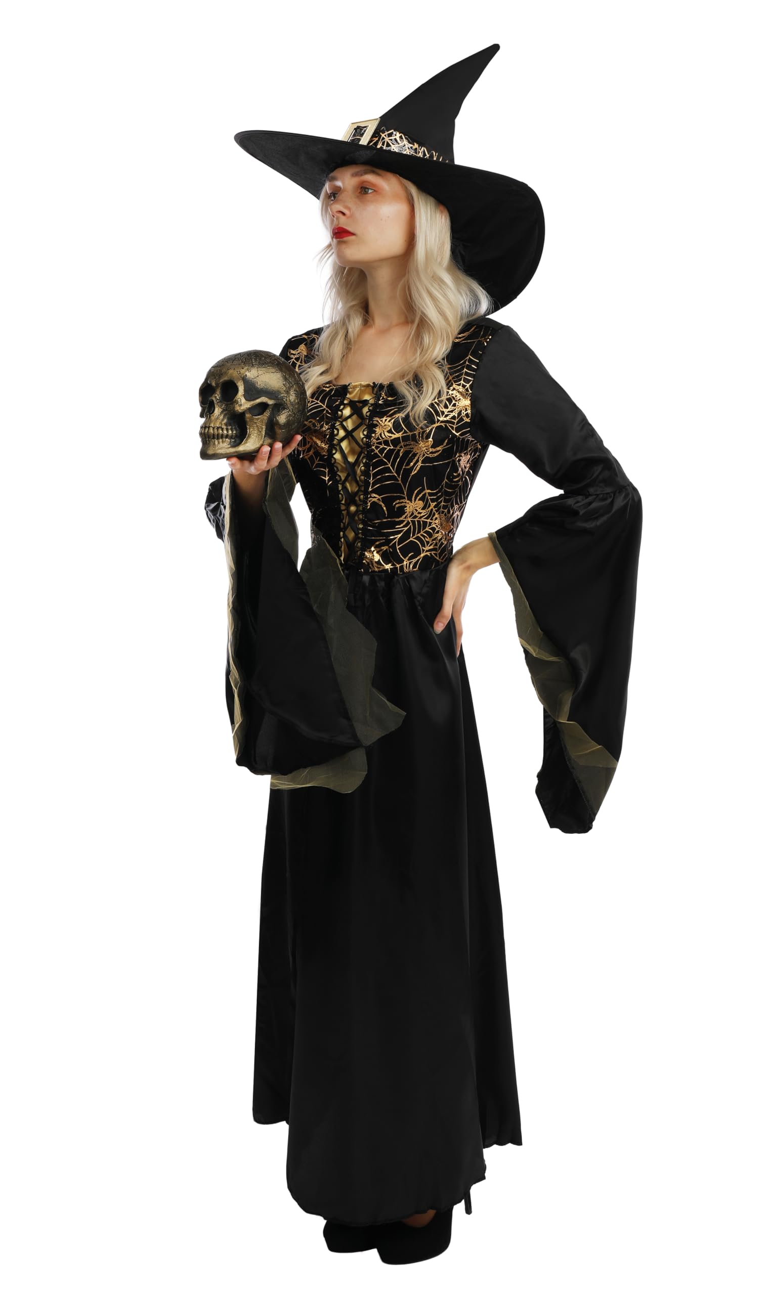 p-tit-clown-mittelalter-hexenkost-m-damen-schwarz-gold image 2