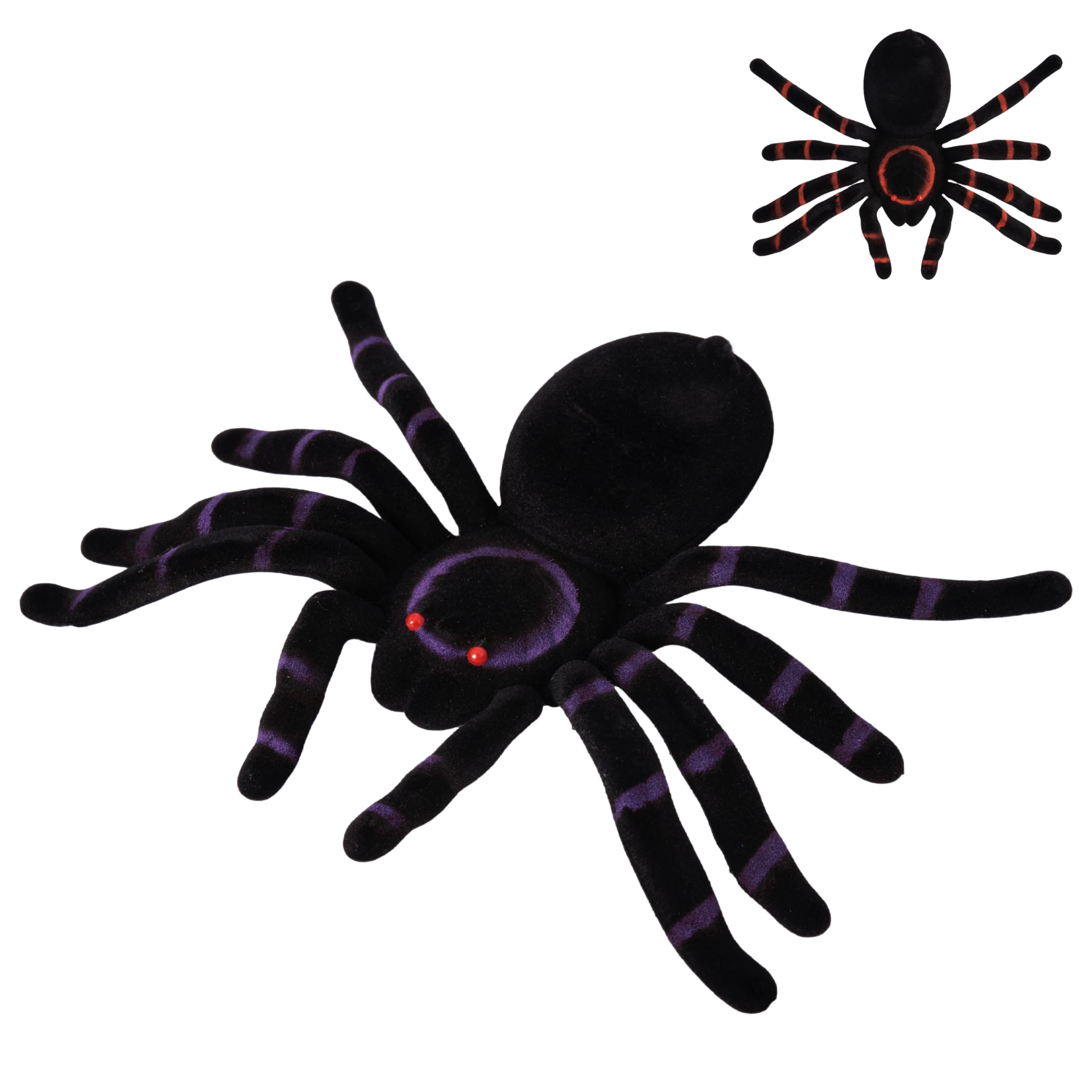 ptit-clown-beflockte-spinne-20-cm-halloween-deko image 4