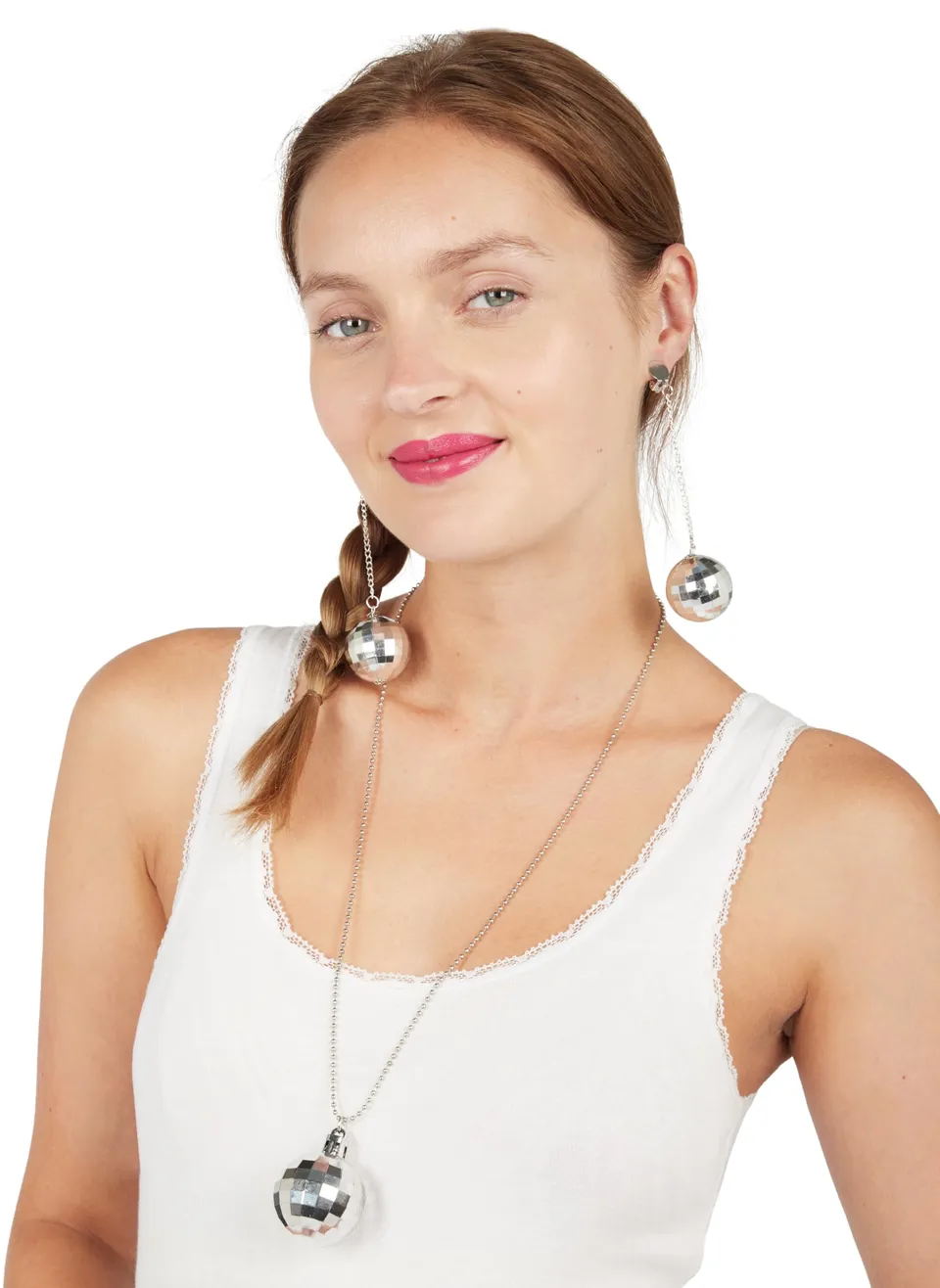 ptit-clown-disco-ohrringe-boule-facettes-silber image 1