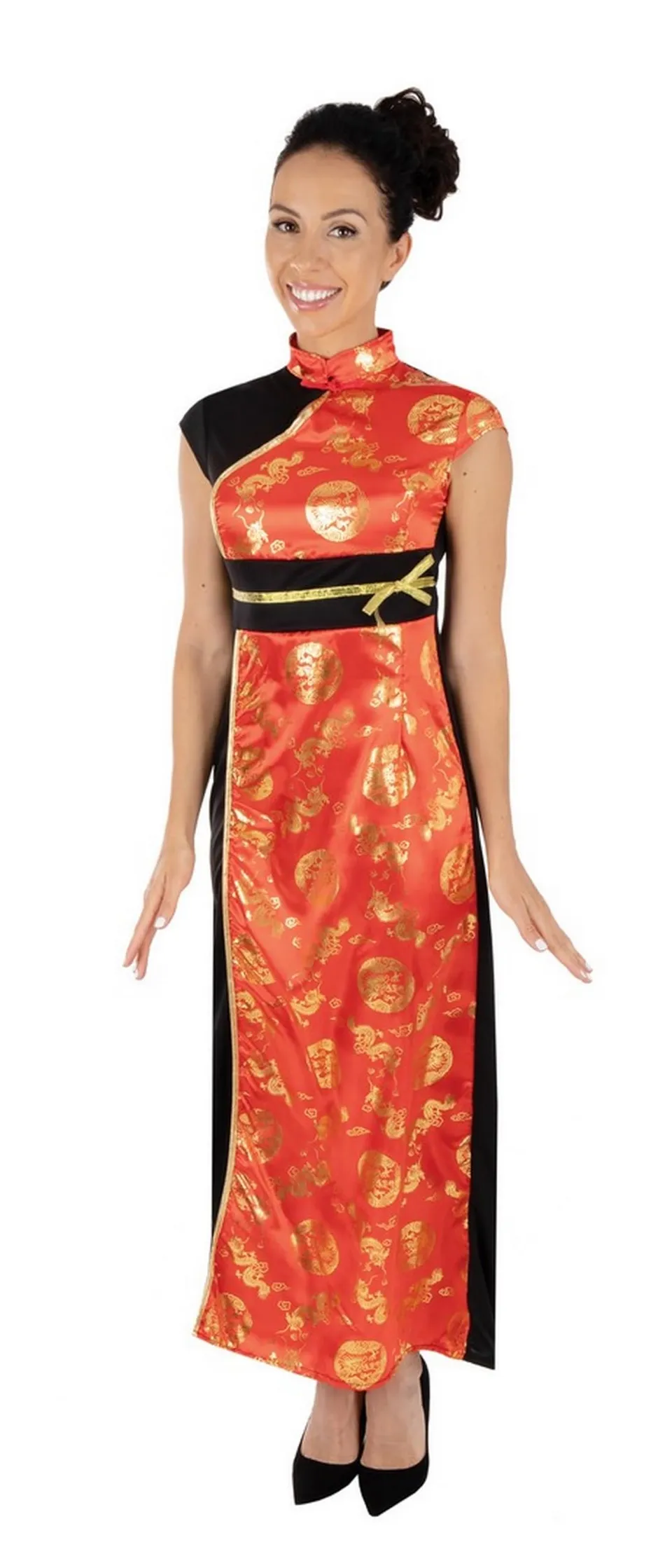 p-tit-clown-chinesisches-kleid-kost-m-f-r-erwachsene-rot-polyester image 1
