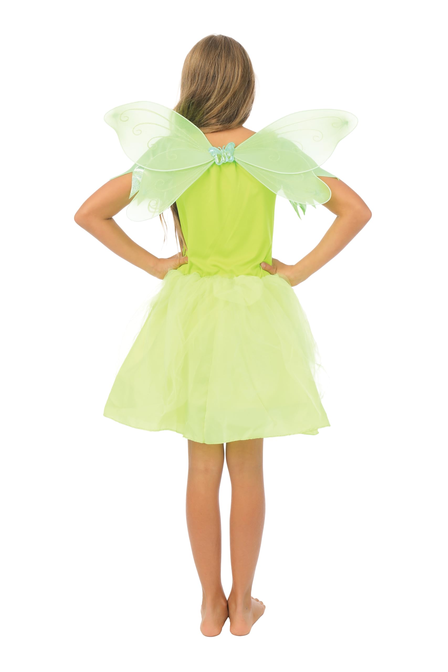 p-tit-clown-fee-kost-m-m-dchen-10-12-jahre-gelb-gr-n-mit-fl-geln image 3