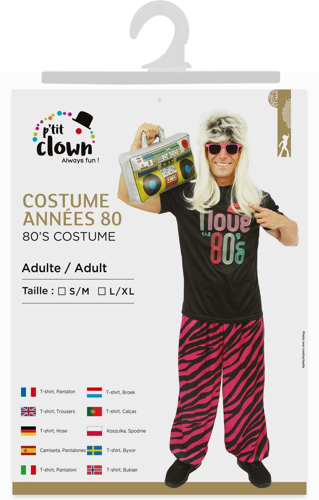 ptit-clown-80er-jahre-retro-kost-m-herren-mit-t-shirt-und-hose image 6