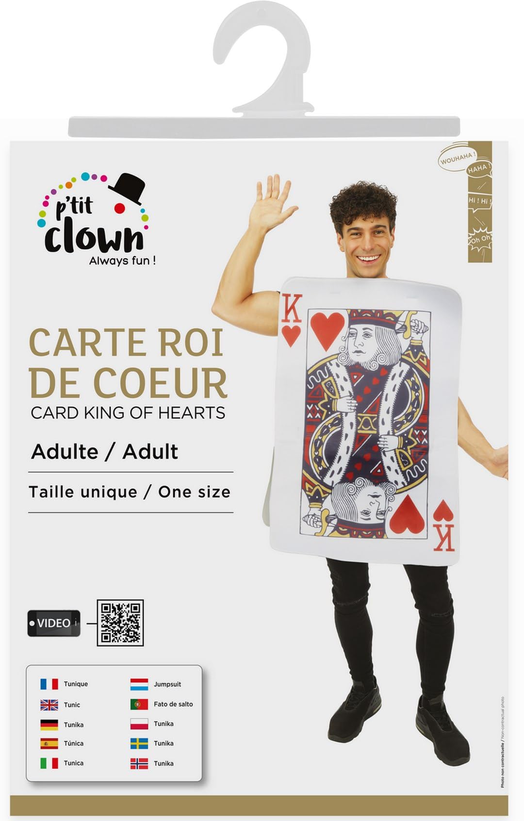 ptit-clown-herzk-nig-spielkarten-kost-m-erwachsene-einheitsgr-e-wei image 4