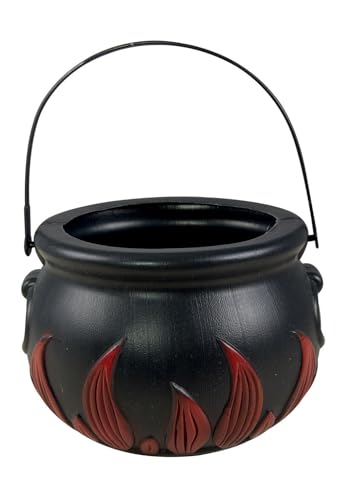 ptit-clown-hexenkessel-17-cm-mit-flammeneffekt-halloween-deko-schwarz image 4