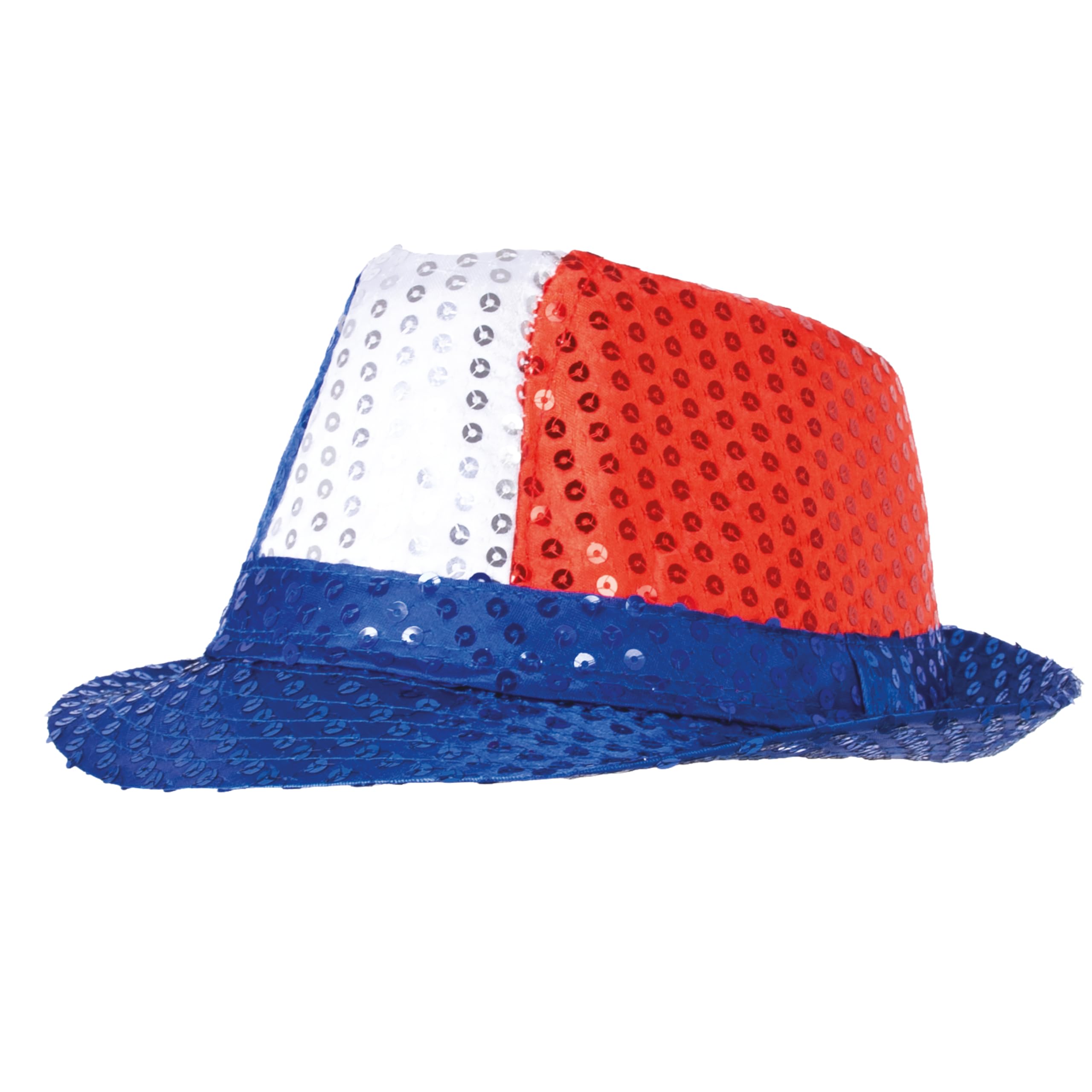ptit-clown-frankreich-borsalino-hut-blau-wei-rot-mit-pailletten-polyester image 3