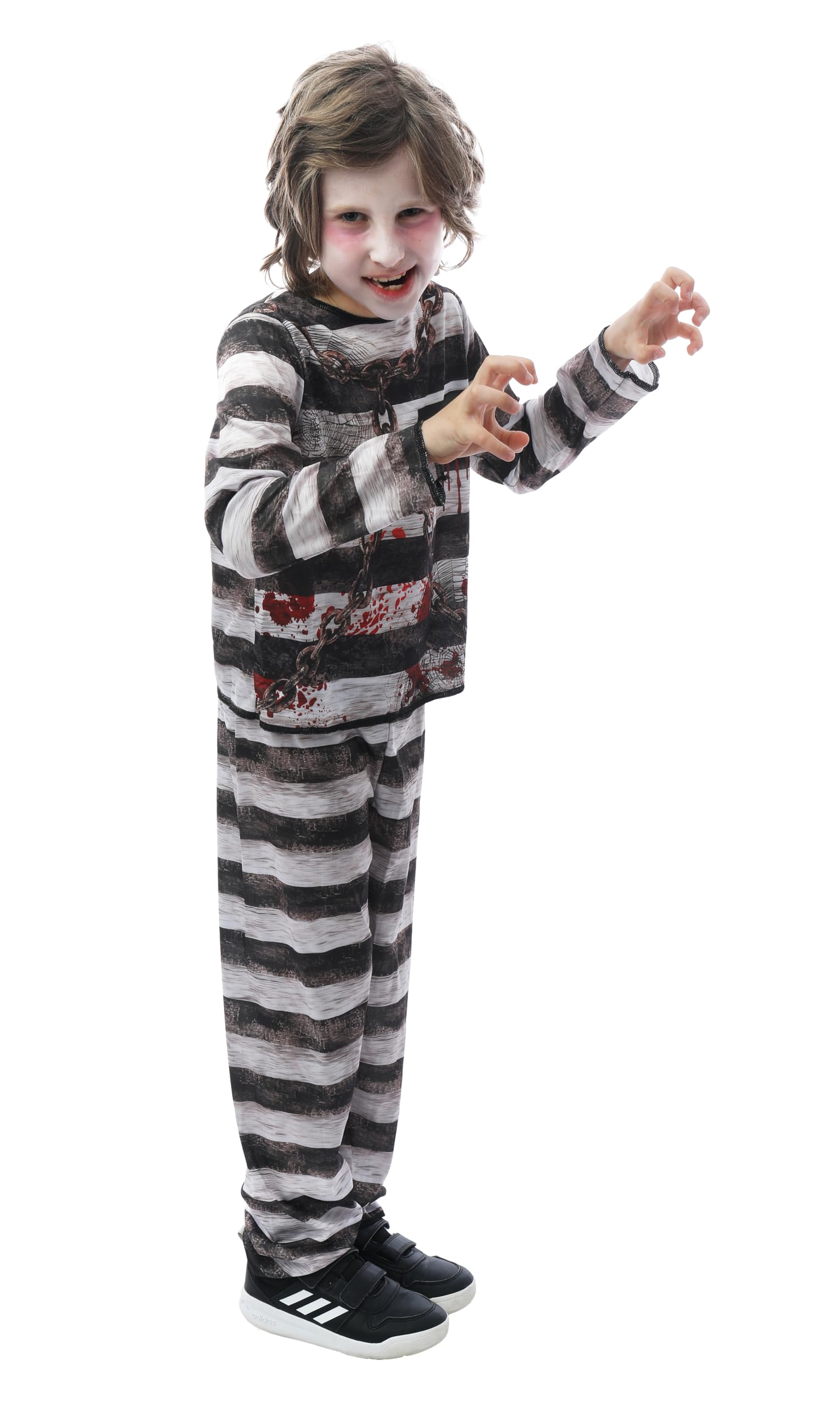 ptit-clown-gefangenenkost-m-kinder-schwarz-wei-jumpsuit image 2