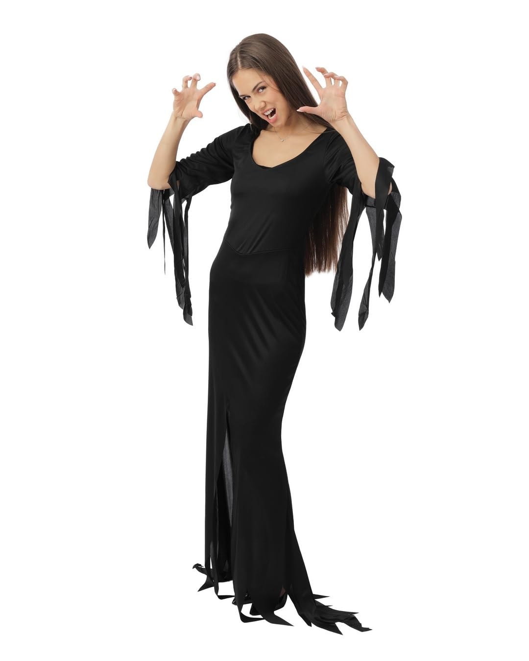 ptit-clown-gothic-hexe-damenkost-m-schwarz-lang-halloween-cosplay image 2