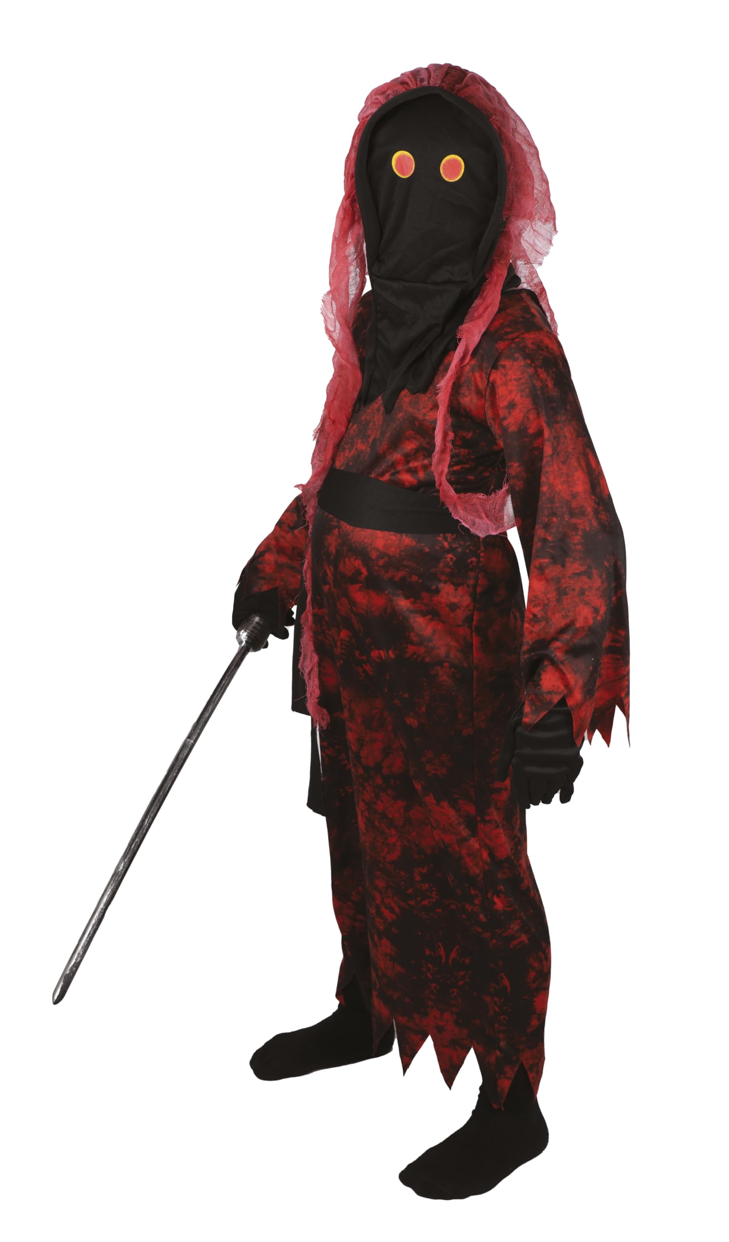 ptit-clown-teufel-kinderkost-m-10-12-jahre-halloween-cosplay-rot-schwarz image 2