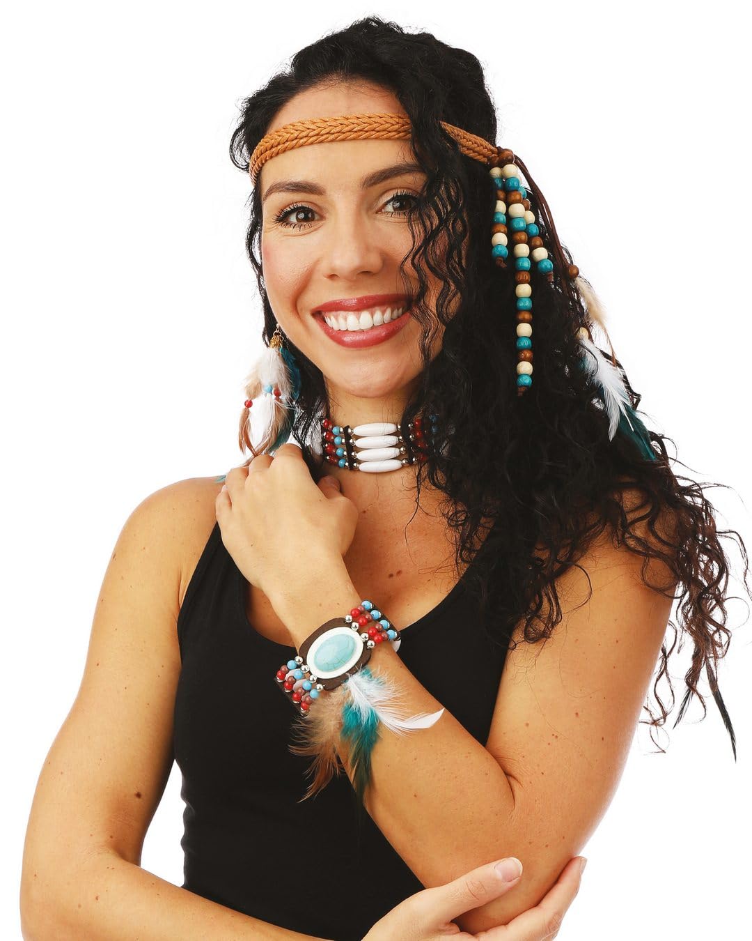 p-tit-clown-schmuck-set-damen-4-teilig-haarband-ohrringe-armband-halskette image 2