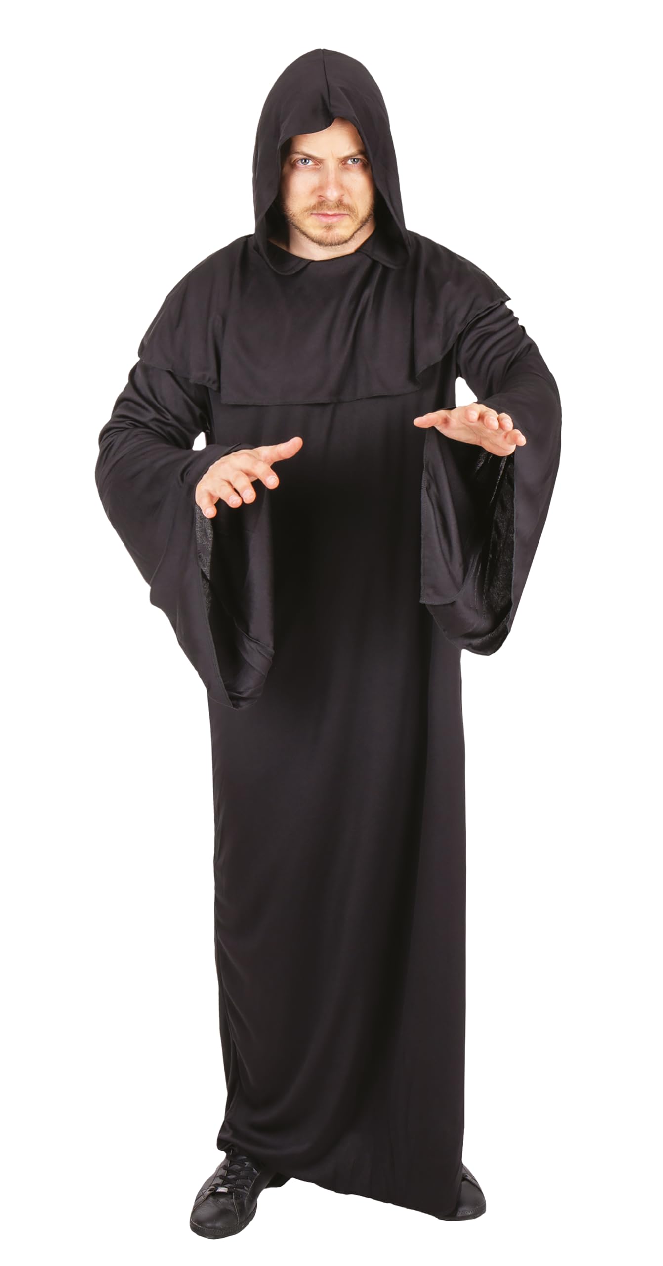 p-tit-clown-dunkler-bote-kost-m-herren-schwarz-mit-kapuze image 1