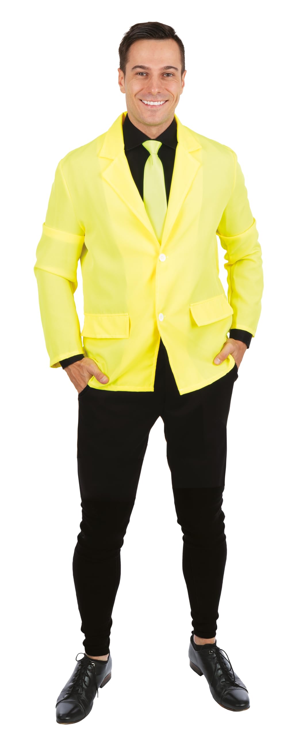 p-tit-clown-jacke-gelb-erwachsene-einheitsgr-e-karneval-kost-mjacke image 1