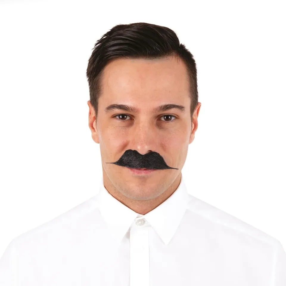 ptit-clown-schnurrbart-gentleman-schwarz-selbstklebend-verkleidungs-bart image 1