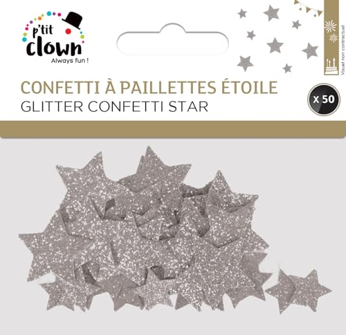p-tit-clown-glitzer-konfetti-sterne-silber-50-st-ck image 5
