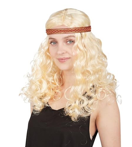 ptit-clown-68650-hippie-per-cke-damen-lockiges-blond-mit-haarband image 7