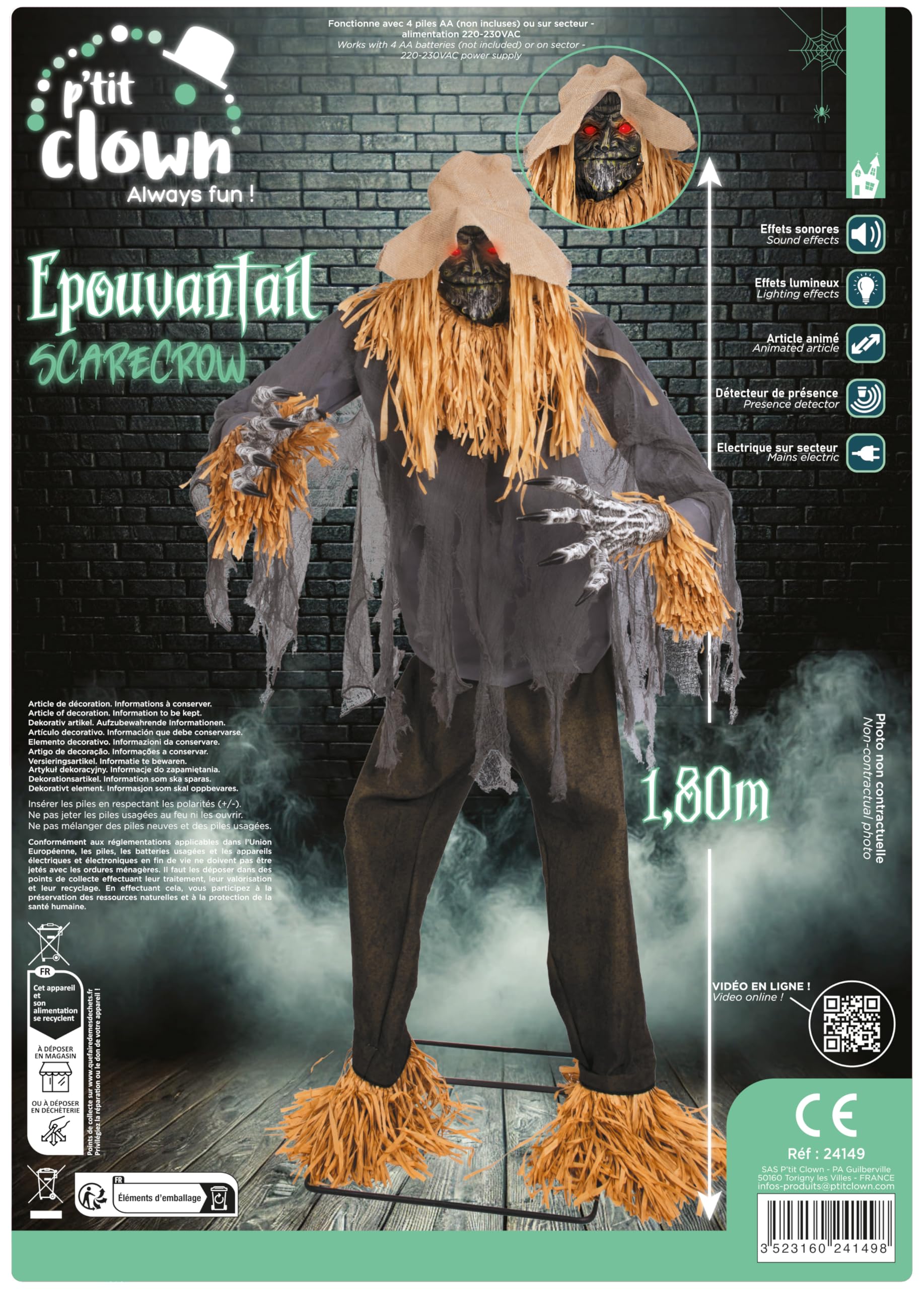 p-tit-clown-24149-halloween-automat-animierte-vogelscheuche-180-cm image 7