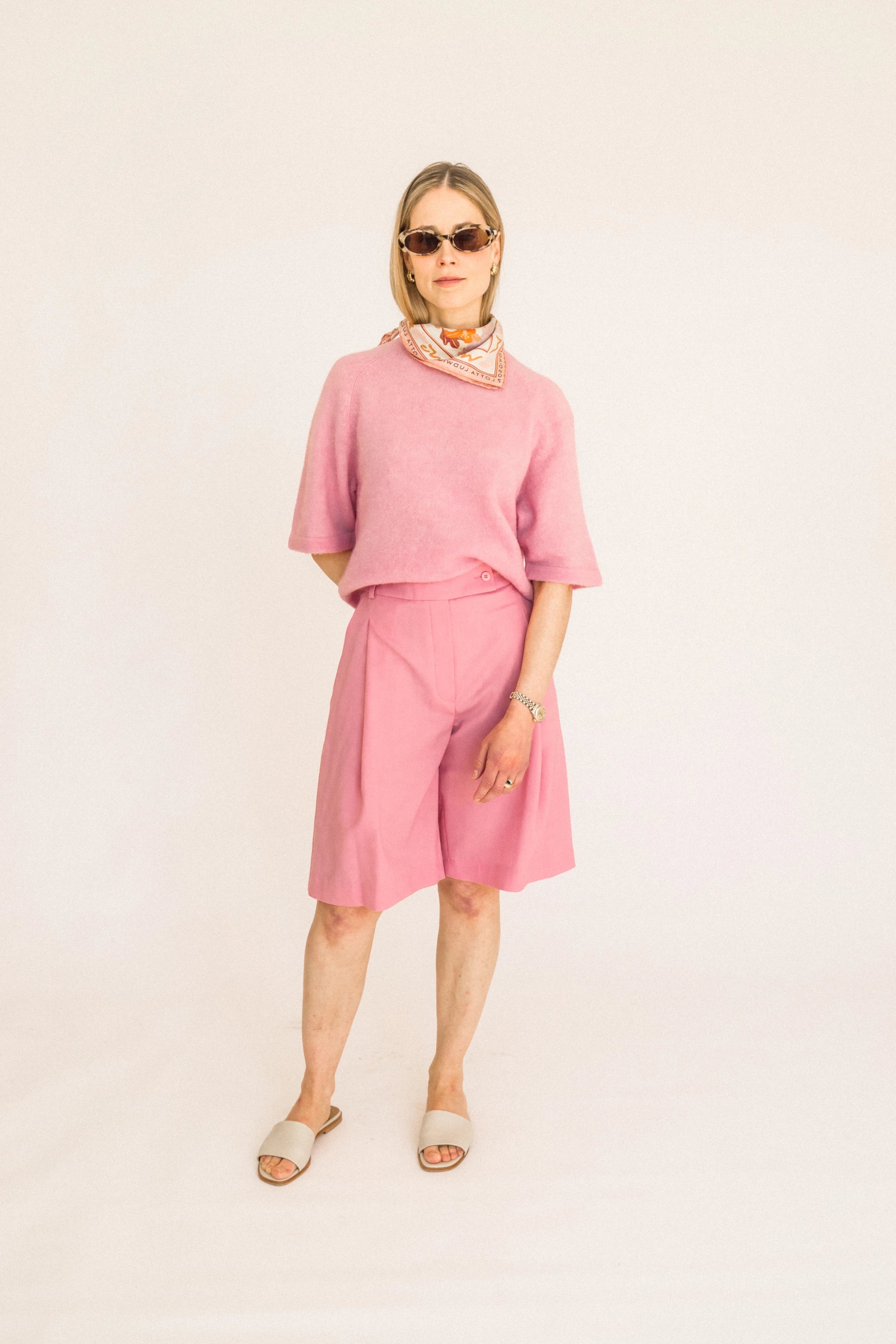 lotta-ludwigson-alva-shorts-high-waist-wide-leg-bonbon-rosa image 1