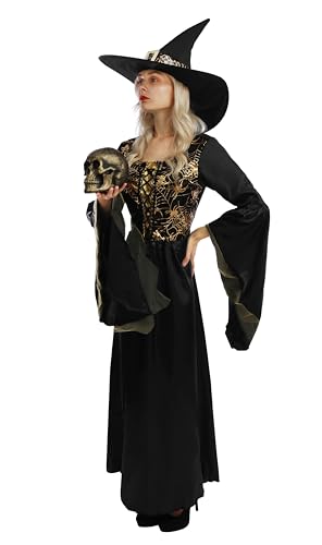 p-tit-clown-mittelalter-hexenkost-m-damen-schwarz-gold image 8