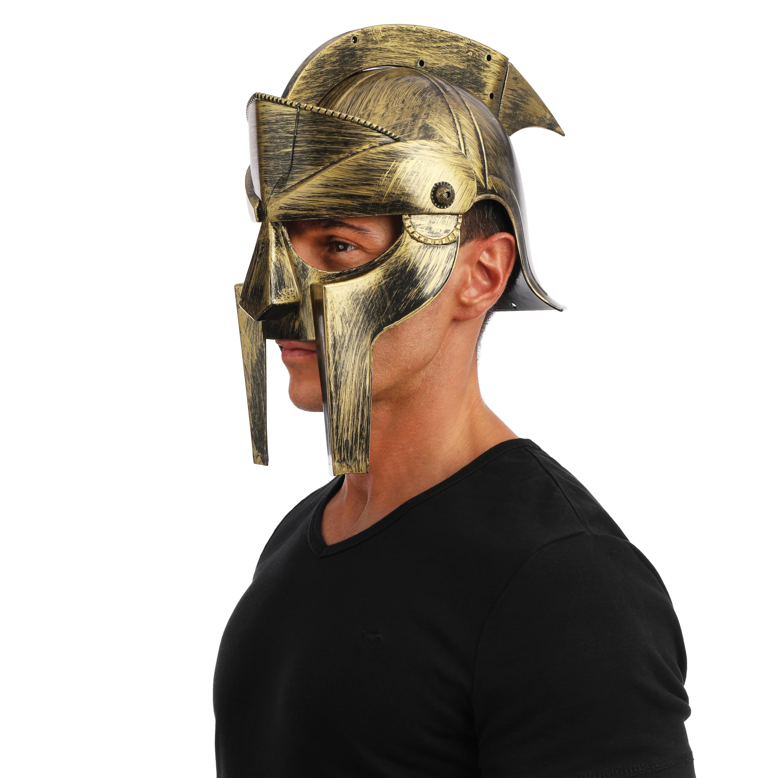 p-tit-clown-gladiator-helm-silber-schwarz-kost-mhelm-f-r-erwachsene image 3