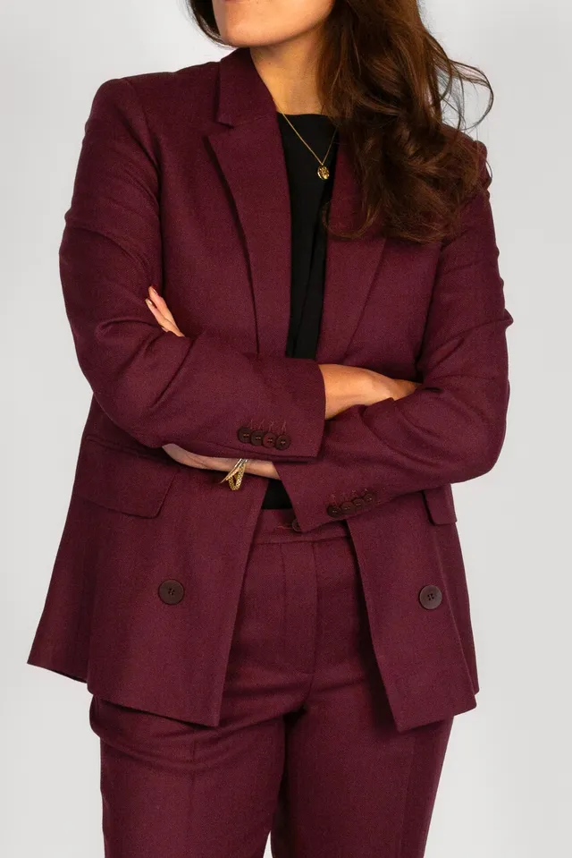 lotta-ludwigson-lotta-blazer-deep-burgundy-herringbone image 1