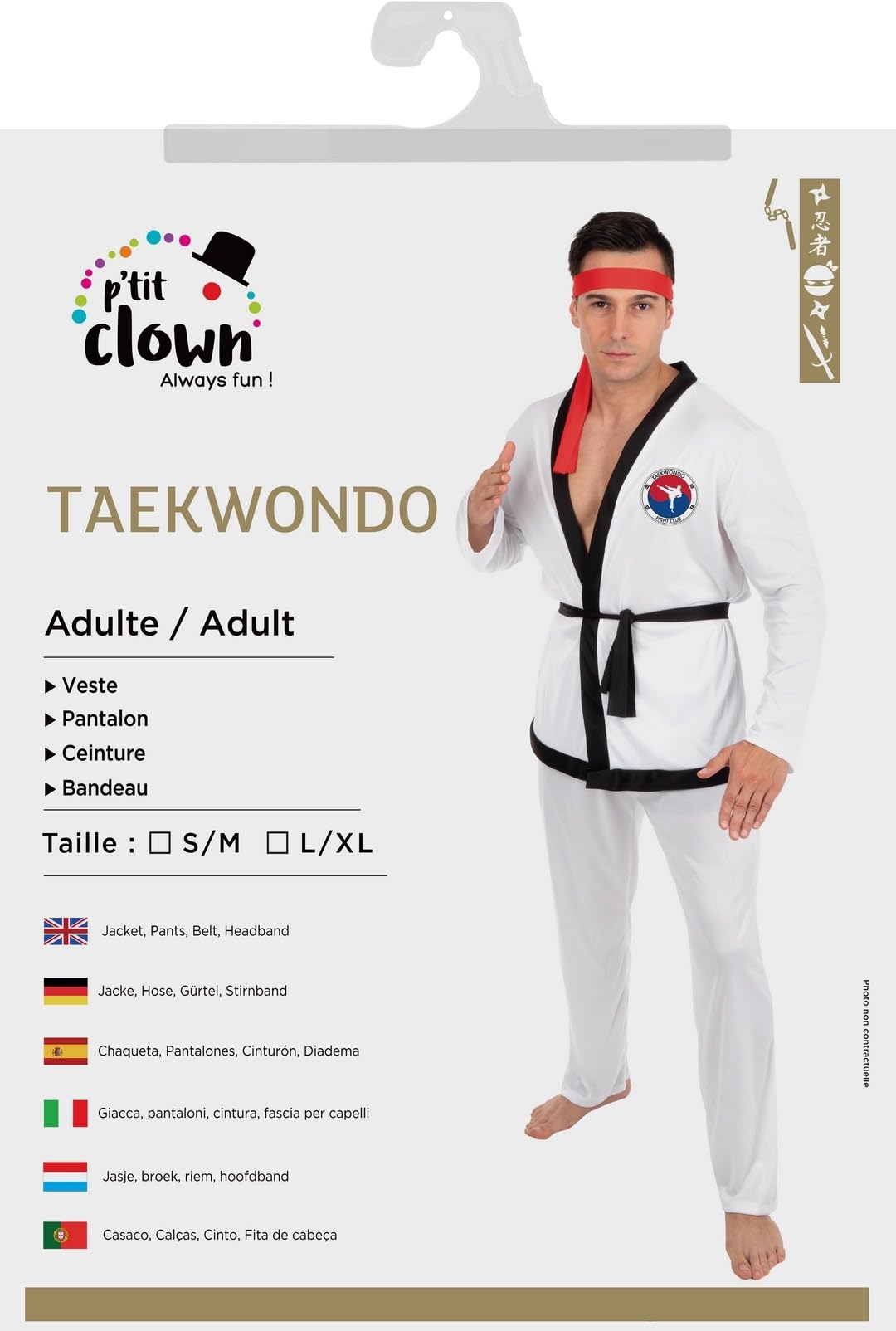 ptit-clown-ninja-samurai-kost-m-f-r-damen-schwarz-rot image 5