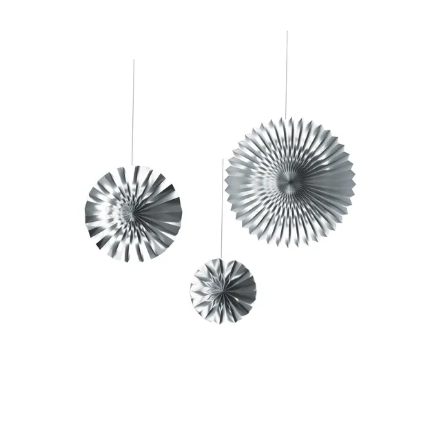 ptit-clown-metallrosette-zum-aufh-ngen-silber-h-ngedeko-3-st-ck image 1