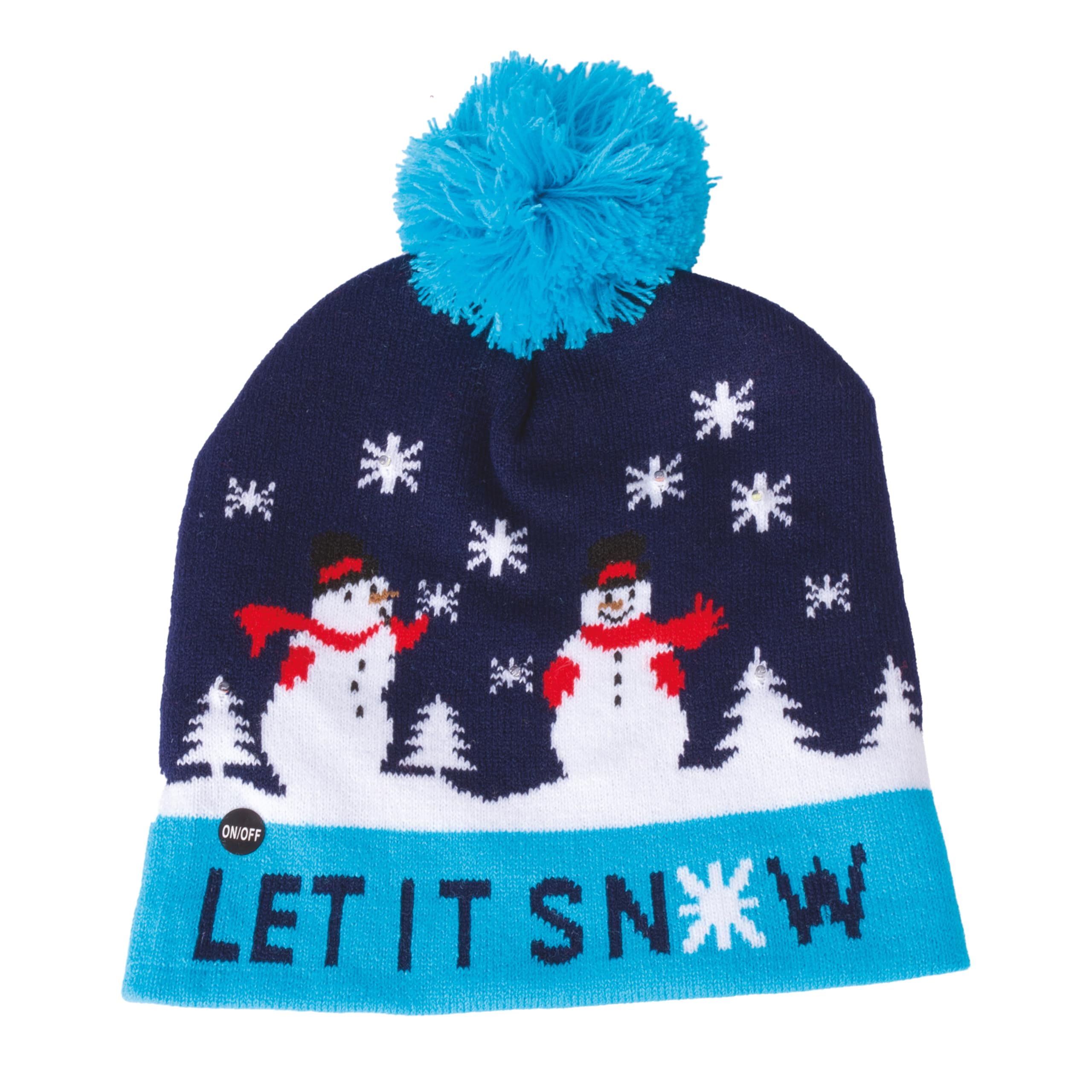 ptit-clown-weihnachtsm-tze-erwachsene-blau-schneemann-beleuchtet-re19804 image 2