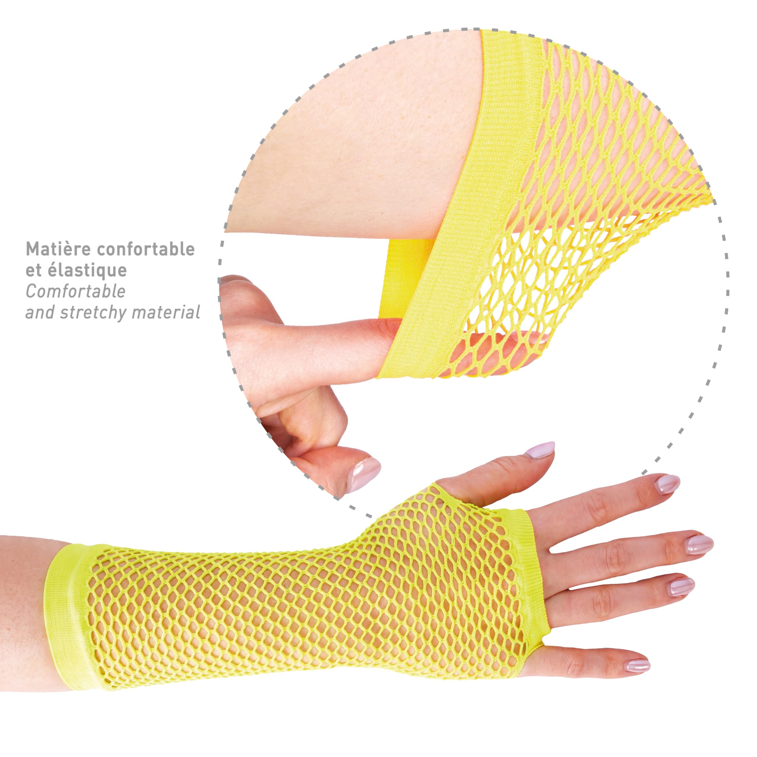 ptit-clown-lange-fingerlose-netzhandschuhe-neon-f-r-damen-25-cm image 2