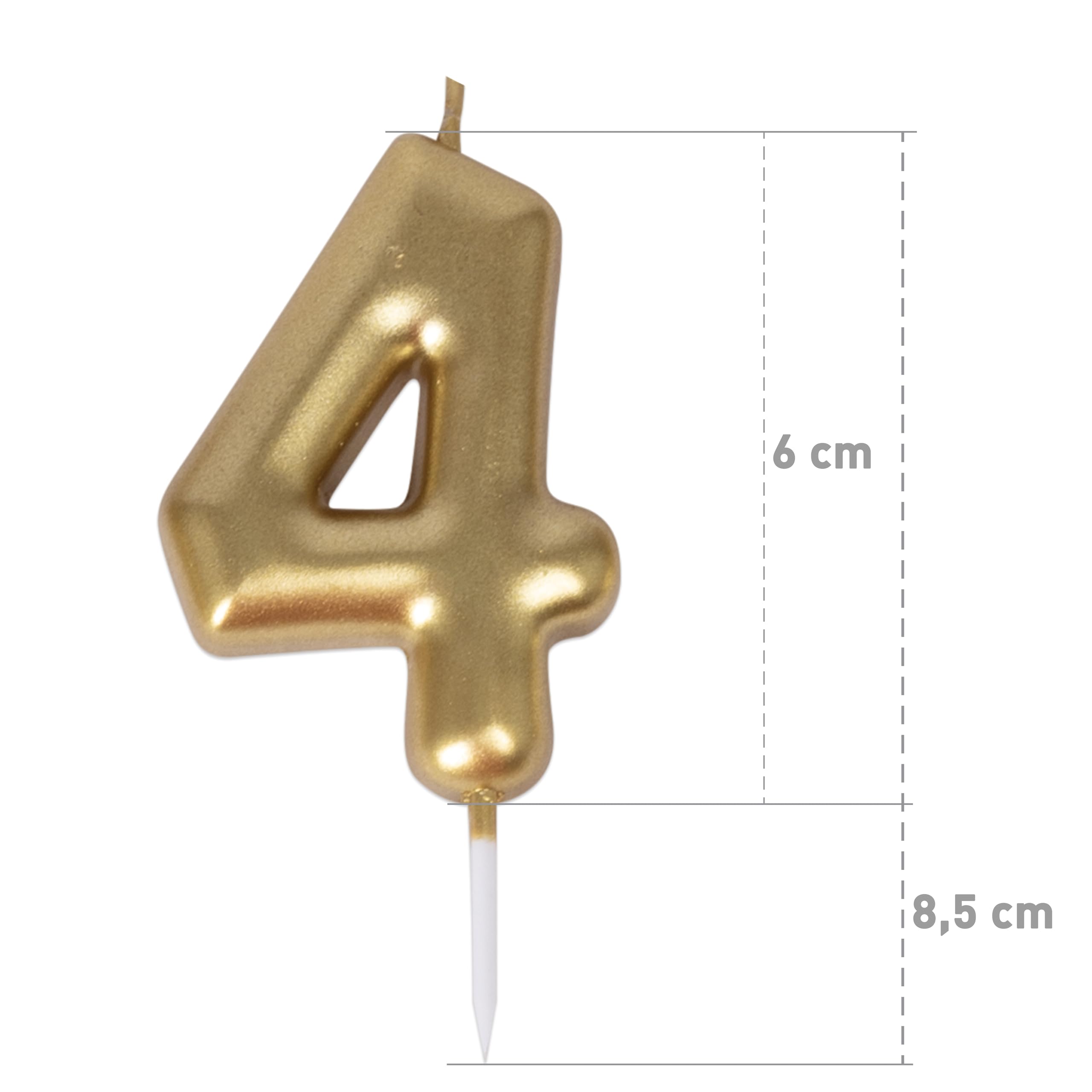 ptit-clown-goldkerze-zahl-4-goldene-zahlenkerze-f-r-geburtstag-und-jubil-um image 2